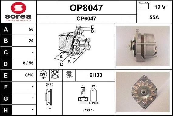 SNRA OP8047 - Generator alexcarstop-ersatzteile.com