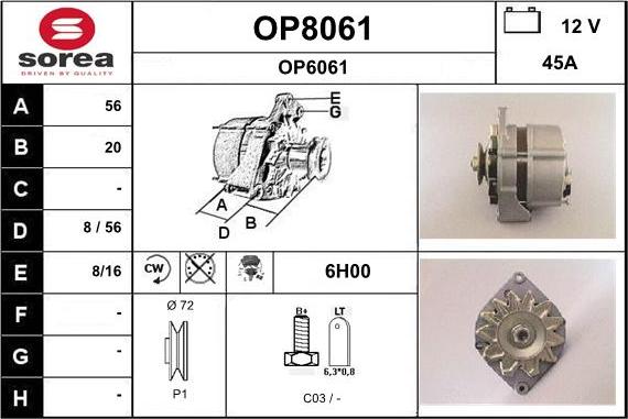 SNRA OP8061 - Generator alexcarstop-ersatzteile.com