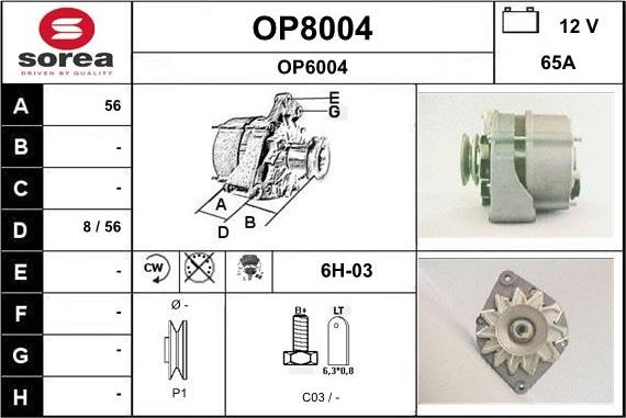 SNRA OP8004 - Generator alexcarstop-ersatzteile.com