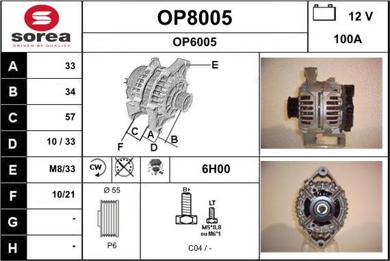 SNRA OP8005 - Generator alexcarstop-ersatzteile.com