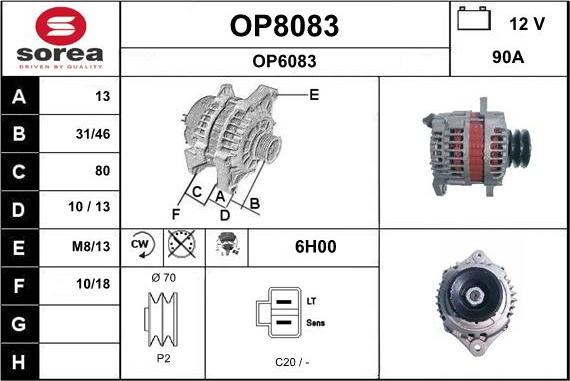 SNRA OP8083 - Generator alexcarstop-ersatzteile.com