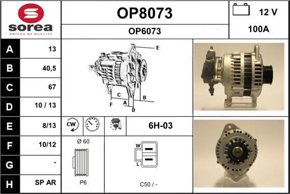 SNRA OP8073 - Generator alexcarstop-ersatzteile.com