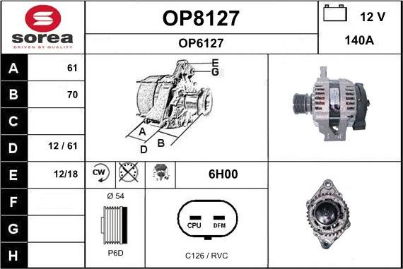 SNRA OP8127 - Generator alexcarstop-ersatzteile.com