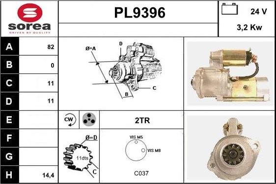 SNRA PL9396 - Starter alexcarstop-ersatzteile.com