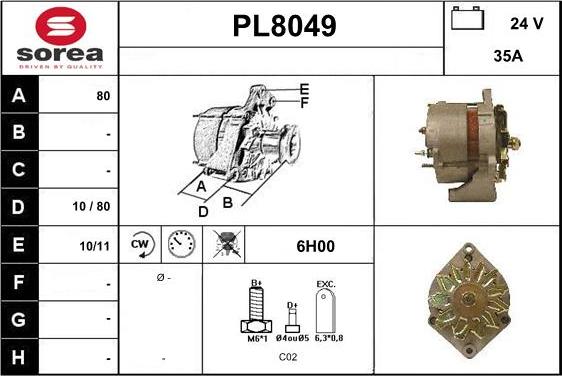 SNRA PL8049 - Generator alexcarstop-ersatzteile.com