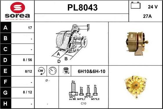 SNRA PL8043 - Generator alexcarstop-ersatzteile.com