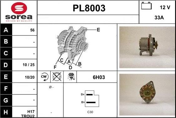 SNRA PL8003 - Generator alexcarstop-ersatzteile.com