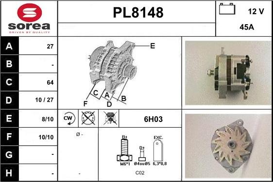 SNRA PL8148 - Generator alexcarstop-ersatzteile.com