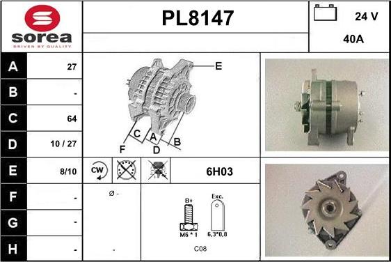 SNRA PL8147 - Generator alexcarstop-ersatzteile.com