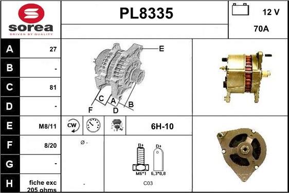 SNRA PL8335 - Generator alexcarstop-ersatzteile.com