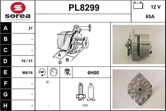 SNRA PL8299 - Generator alexcarstop-ersatzteile.com