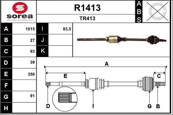 SNRA R1413 - Antriebswelle alexcarstop-ersatzteile.com