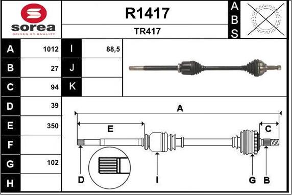 SNRA R1417 - Antriebswelle alexcarstop-ersatzteile.com