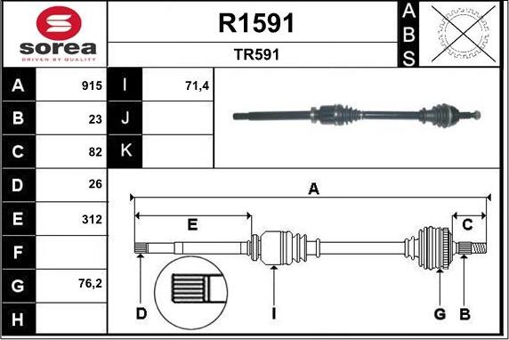 SNRA R1591 - Antriebswelle alexcarstop-ersatzteile.com