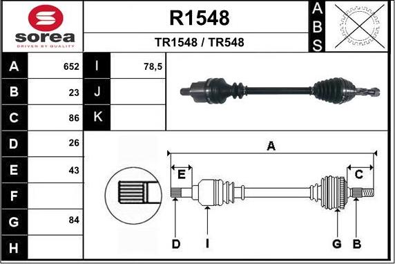 SNRA R1548 - Antriebswelle alexcarstop-ersatzteile.com