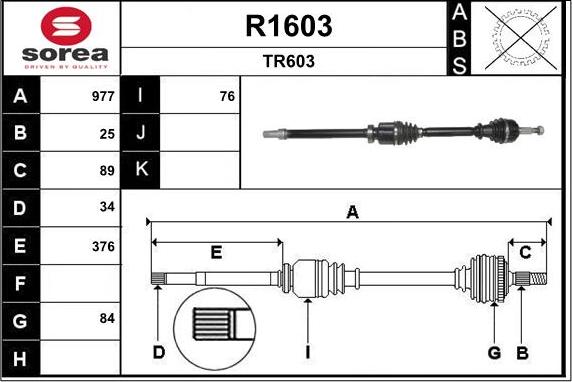 SNRA R1603 - Antriebswelle alexcarstop-ersatzteile.com