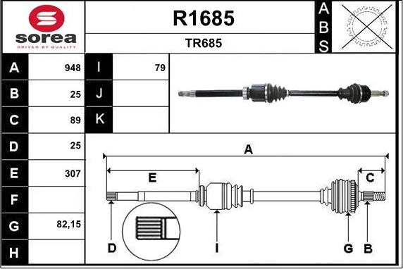 SNRA R1685 - Antriebswelle alexcarstop-ersatzteile.com