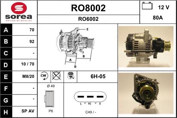 SNRA RO8002 - Generator alexcarstop-ersatzteile.com