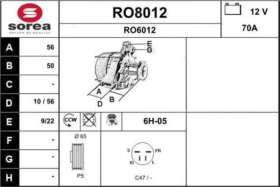 SNRA RO8012 - Generator alexcarstop-ersatzteile.com