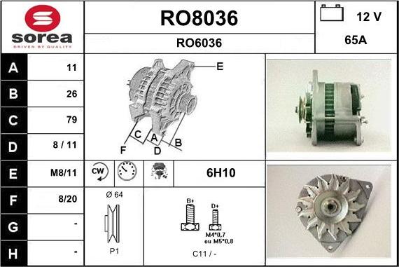 SNRA RO8036 - Generator alexcarstop-ersatzteile.com