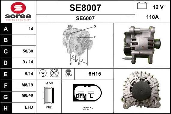 SNRA SE8007 - Generator alexcarstop-ersatzteile.com