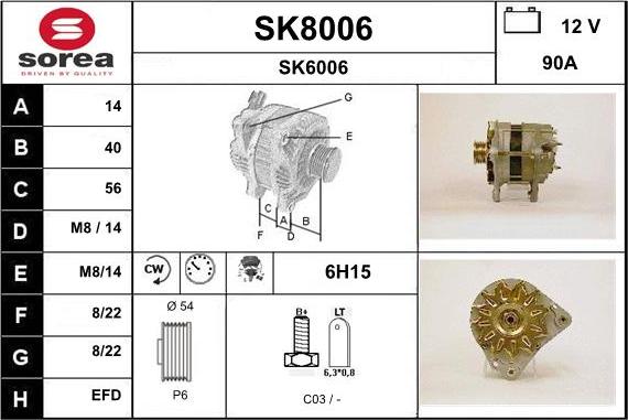 SNRA SK8006 - Generator alexcarstop-ersatzteile.com