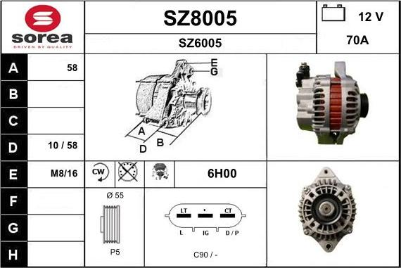 SNRA SZ8005 - Generator alexcarstop-ersatzteile.com