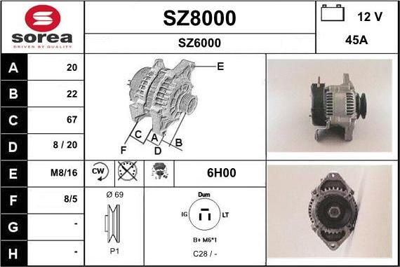 SNRA SZ8000 - Generator alexcarstop-ersatzteile.com