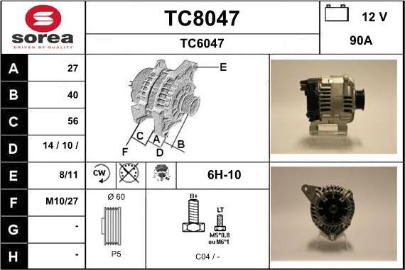 SNRA TC8047 - Generator alexcarstop-ersatzteile.com