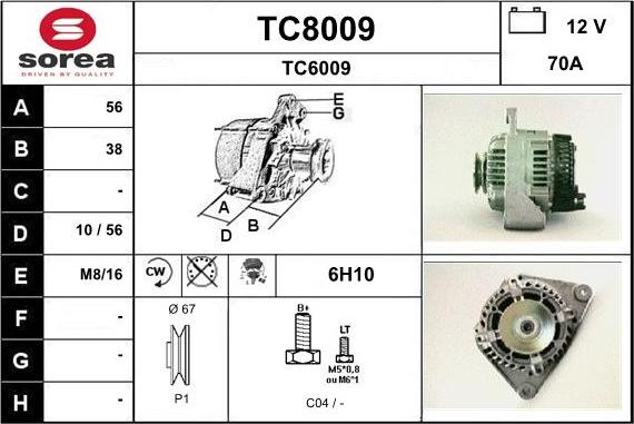 SNRA TC8009 - Generator alexcarstop-ersatzteile.com