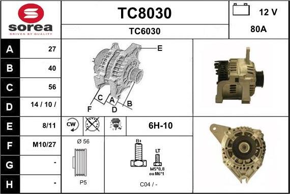 SNRA TC8030 - Generator alexcarstop-ersatzteile.com