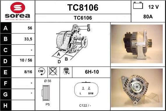 SNRA TC8106 - Generator alexcarstop-ersatzteile.com