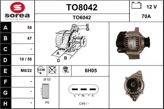 SNRA TO8042 - Generator alexcarstop-ersatzteile.com