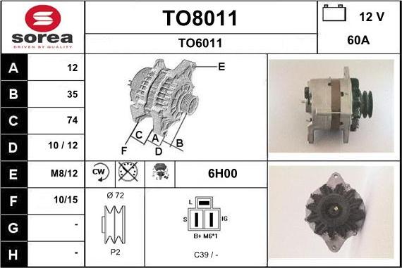 SNRA TO8011 - Generator alexcarstop-ersatzteile.com