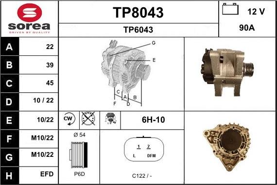 SNRA TP8043 - Generator alexcarstop-ersatzteile.com