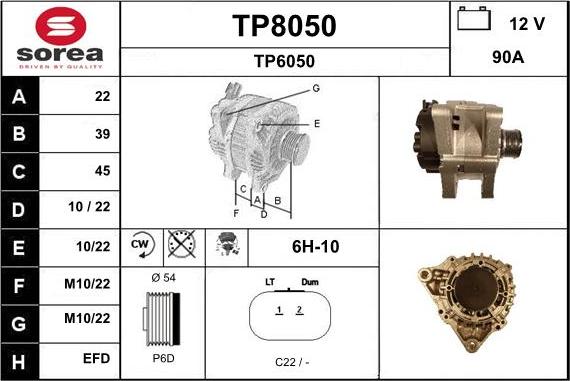 SNRA TP8050 - Generator alexcarstop-ersatzteile.com