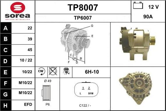 SNRA TP8007 - Generator alexcarstop-ersatzteile.com