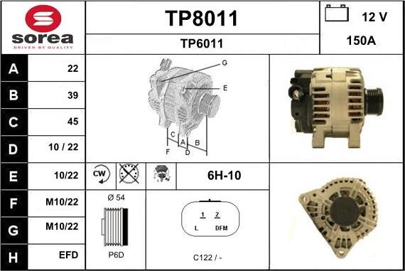 SNRA TP8011 - Generator alexcarstop-ersatzteile.com