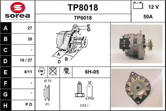 SNRA TP8018 - Generator alexcarstop-ersatzteile.com