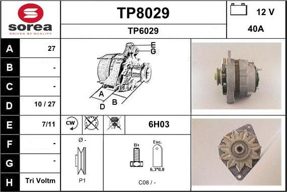 SNRA TP8029 - Generator alexcarstop-ersatzteile.com