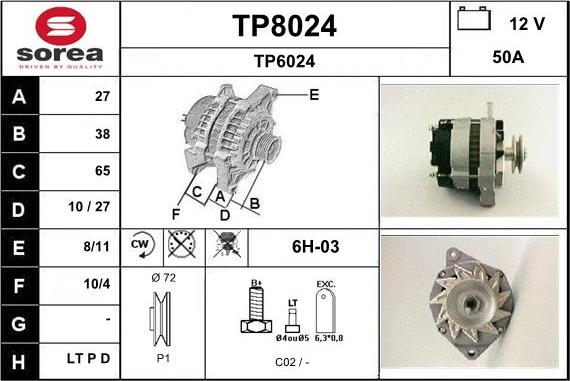 SNRA TP8024 - Generator alexcarstop-ersatzteile.com