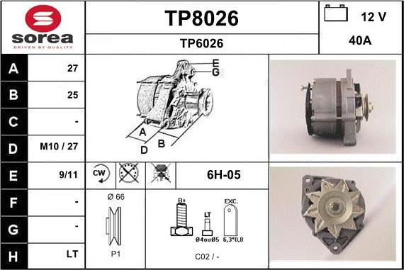 SNRA TP8026 - Generator alexcarstop-ersatzteile.com