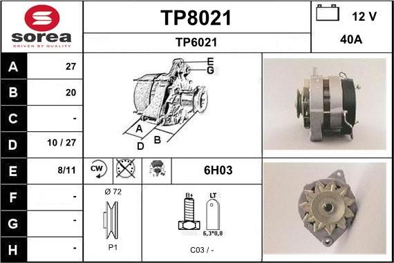 SNRA TP8021 - Generator alexcarstop-ersatzteile.com