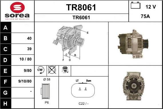 SNRA TR8061 - Generator alexcarstop-ersatzteile.com