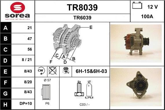 SNRA TR8039 - Generator alexcarstop-ersatzteile.com