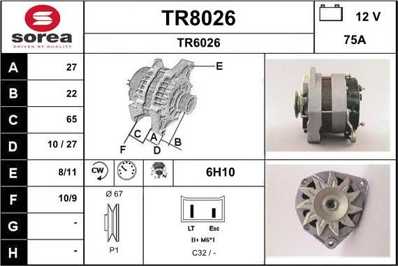 SNRA TR8026 - Generator alexcarstop-ersatzteile.com