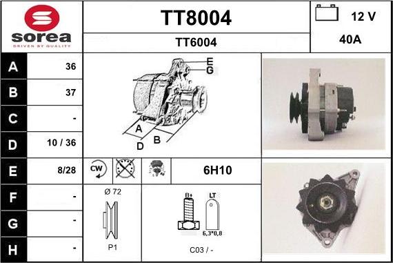 SNRA TT8004 - Generator alexcarstop-ersatzteile.com