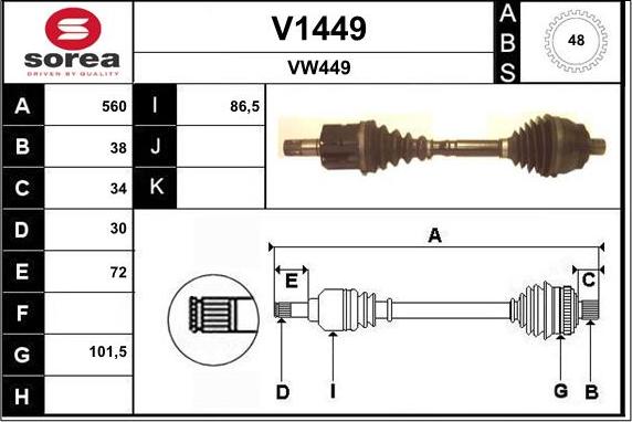 SNRA V1449 - Antriebswelle alexcarstop-ersatzteile.com