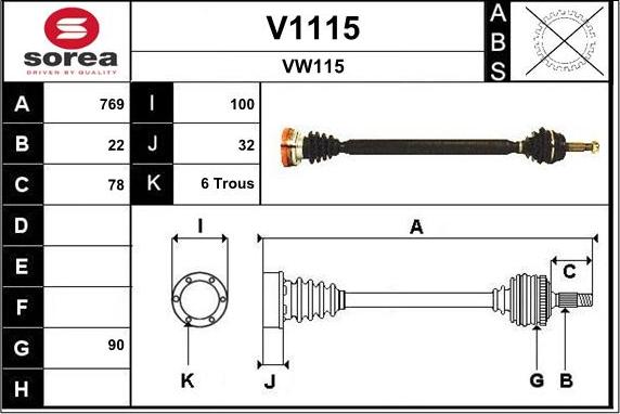 SNRA V1115 - Antriebswelle alexcarstop-ersatzteile.com