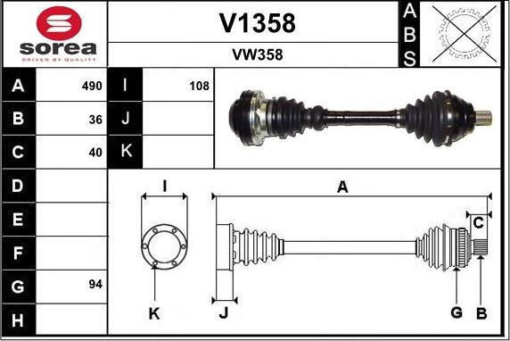 SNRA V1358 - Antriebswelle alexcarstop-ersatzteile.com